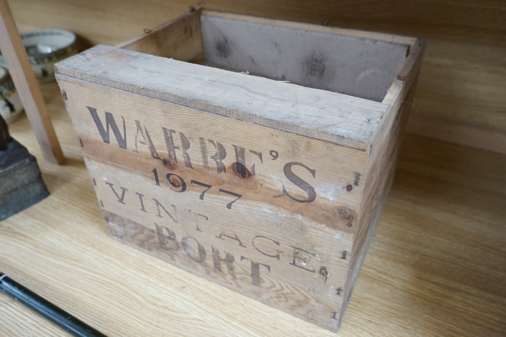 Six bottles of Warres Vintage 1977 Port (in a case for twelve). Condition - storage unknown